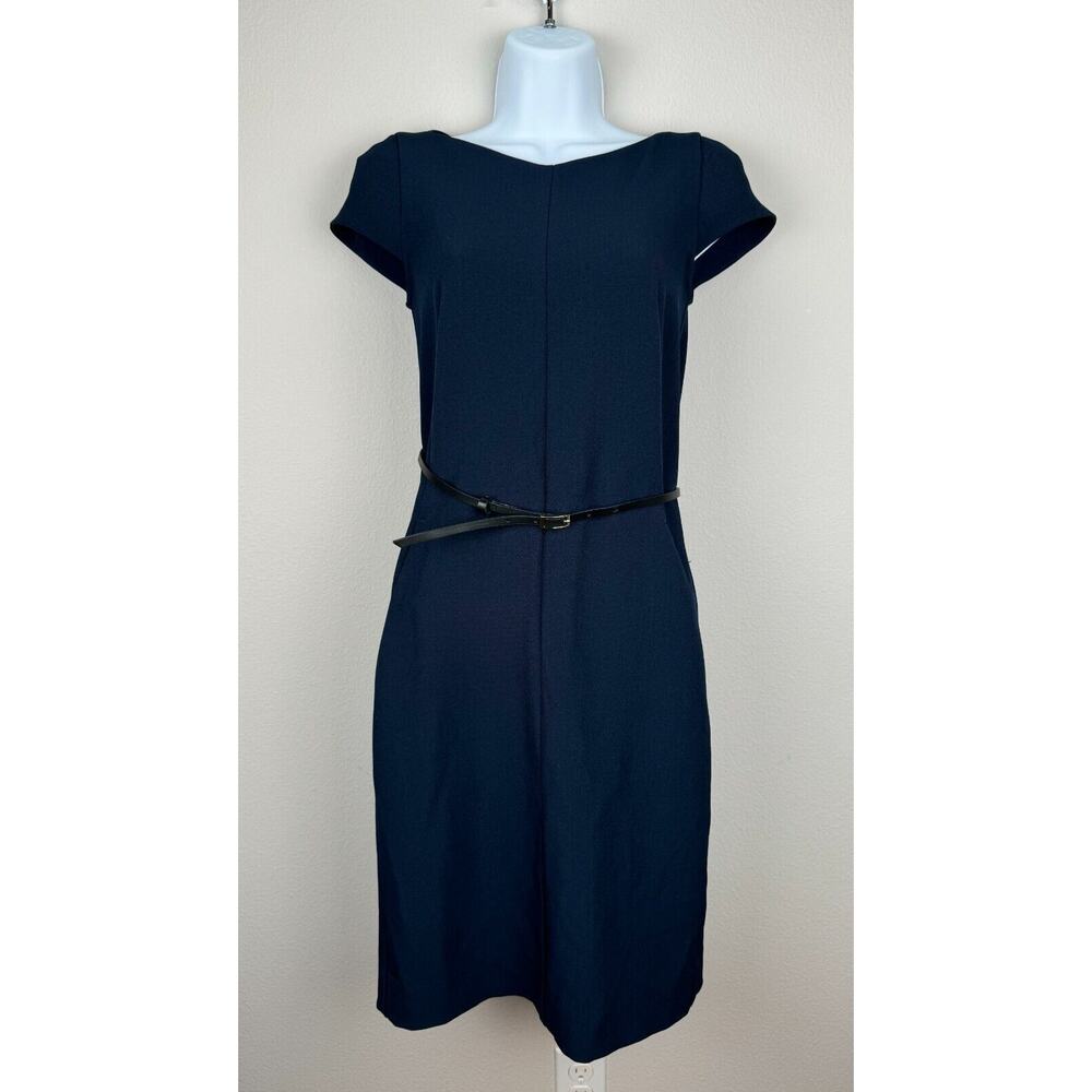 MM LaFleur Sheath Dress Womens Size 0 Blue Short Cap Sleeve Party Homecoming